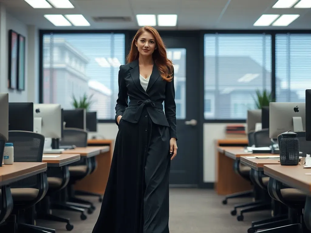 Jak stylizować długie eleganckie spódnice damskie do biura